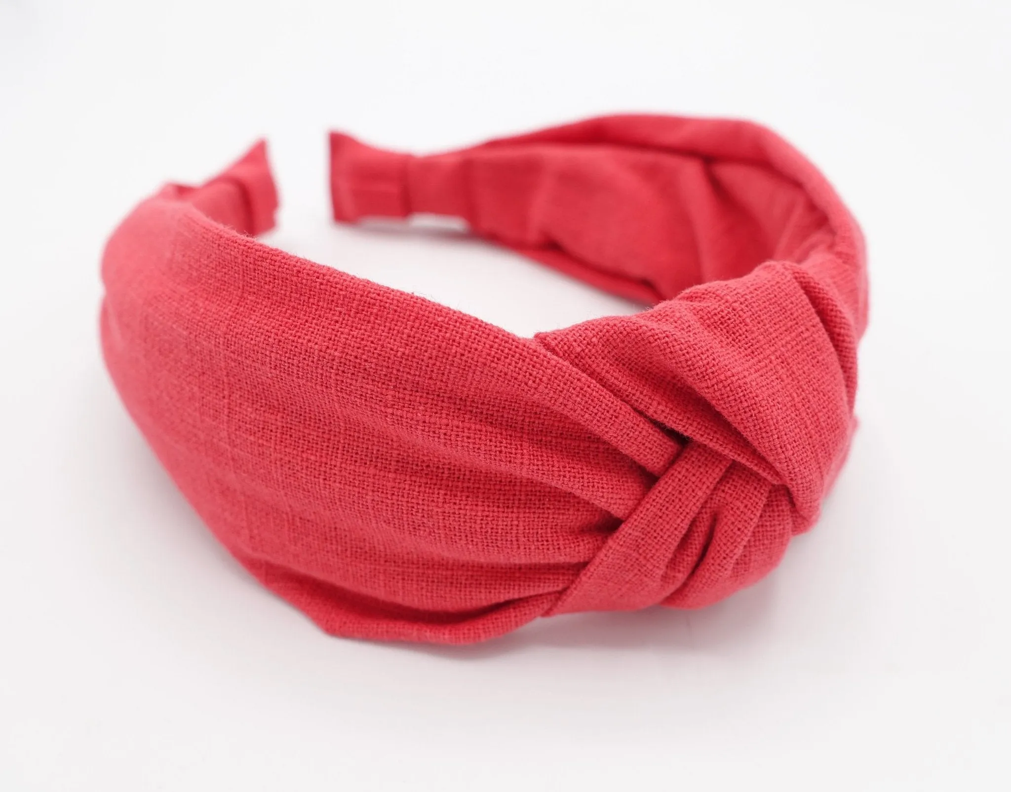 linen blend fabric top knot headband basic style hairband women hair accessory