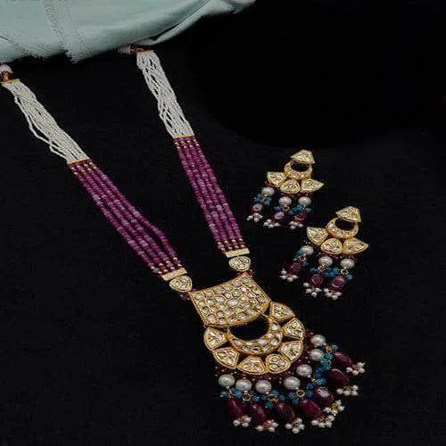 Long Half Chand Necklace Set