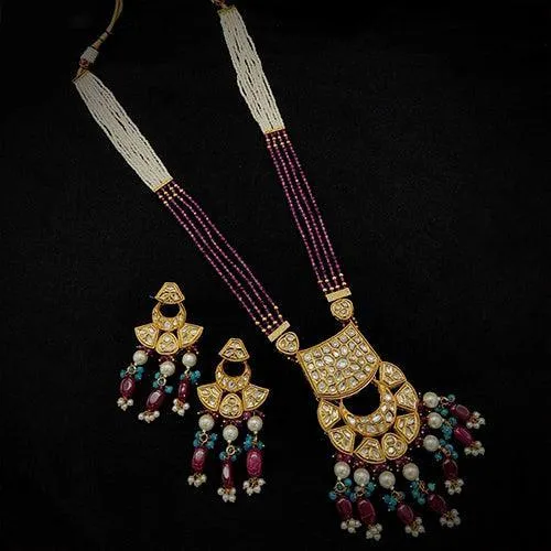 Long Half Chand Necklace Set