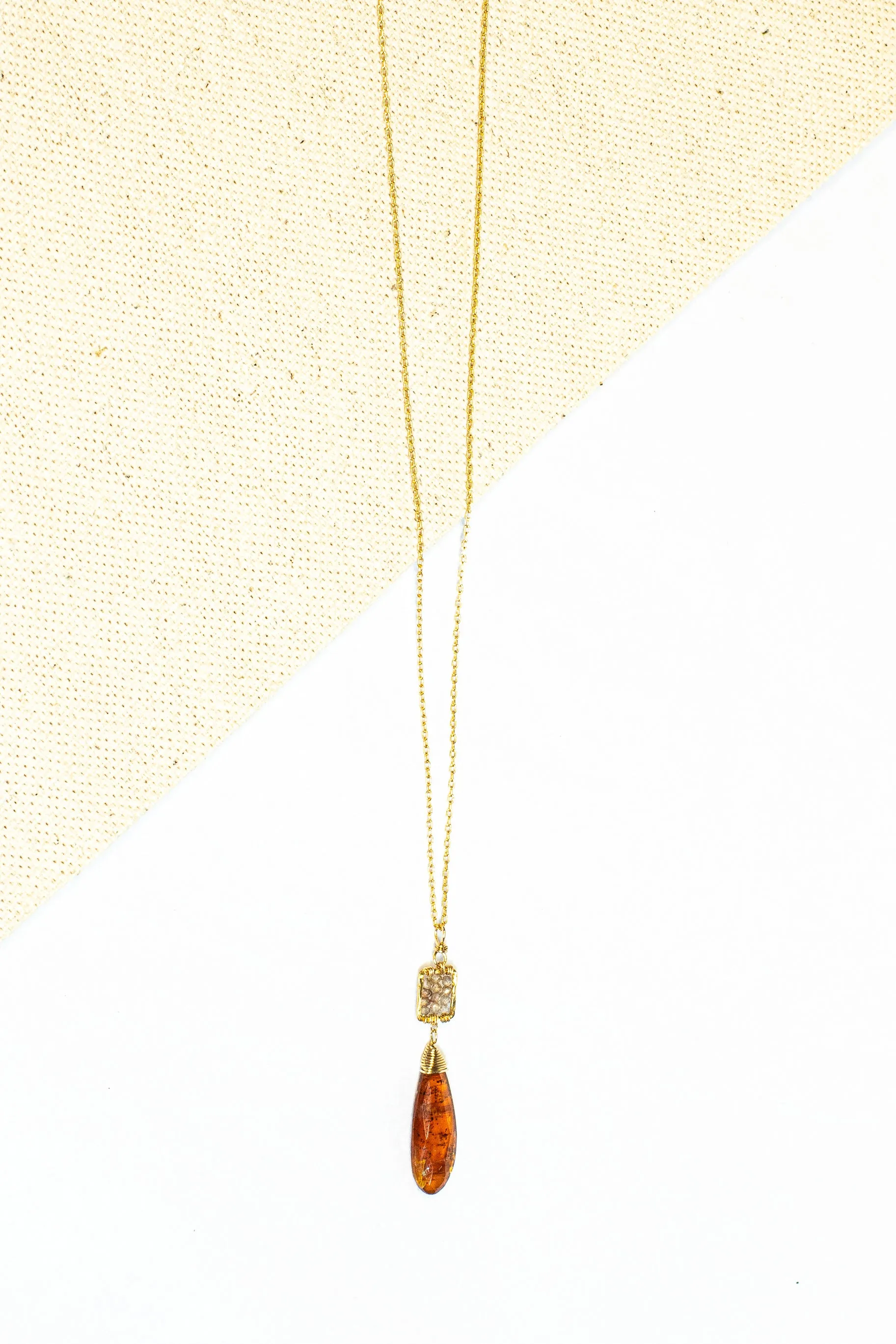 Long Kyanite Drop Necklace