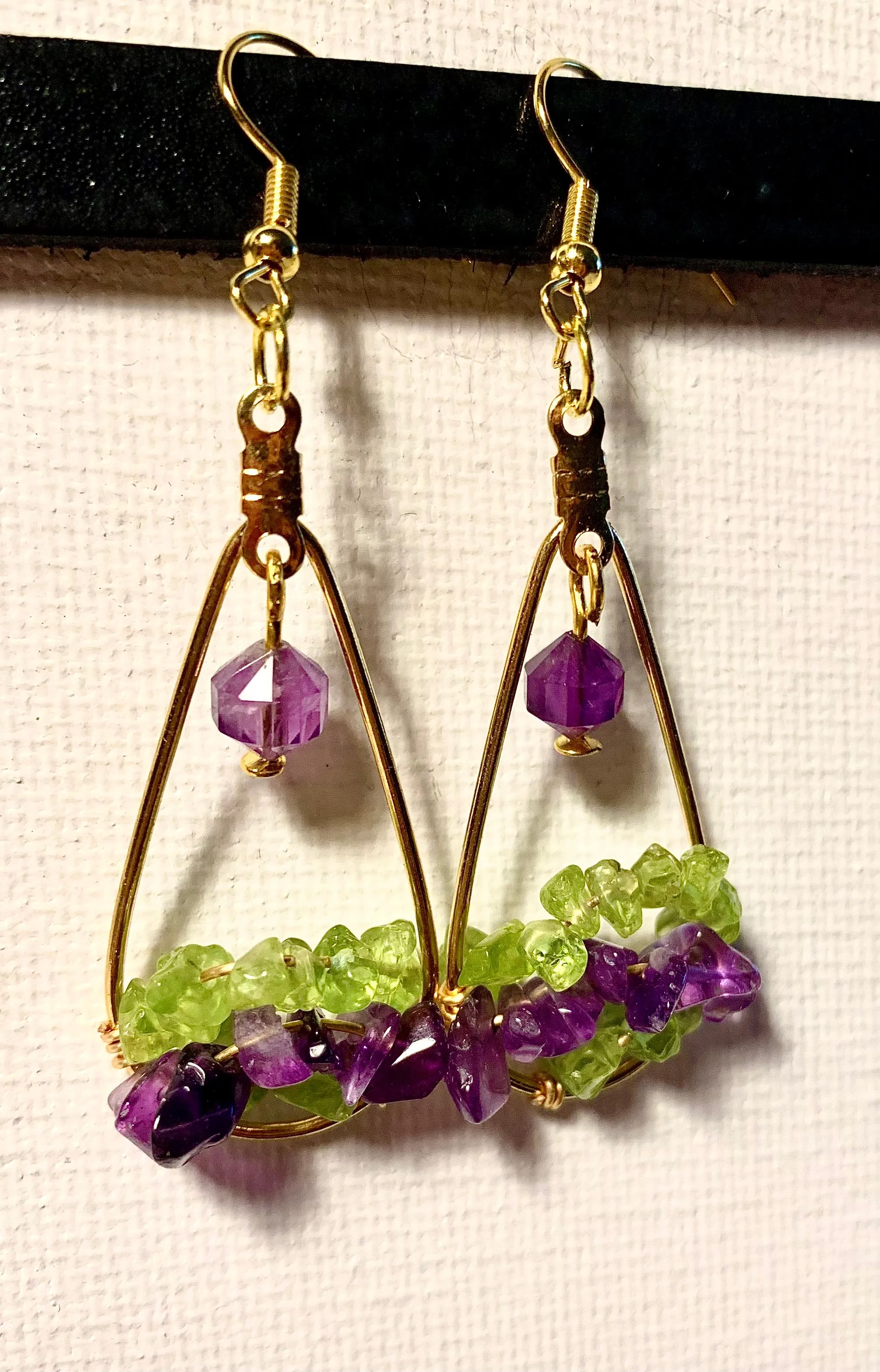 Lorraine Handmade Amethyst and Peridot Earrings