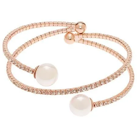 Majorca Pearl and Crystal Twist Bracelet