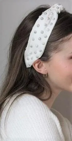 marble pearl ball knot headband luxury woman hairband