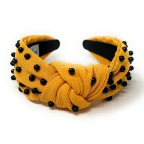 Marigold Black Pearly Knot Headband