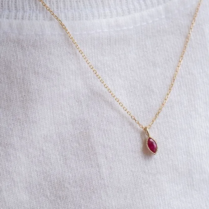 Marquise Ruby Wisp Necklace (ready to ship option)*