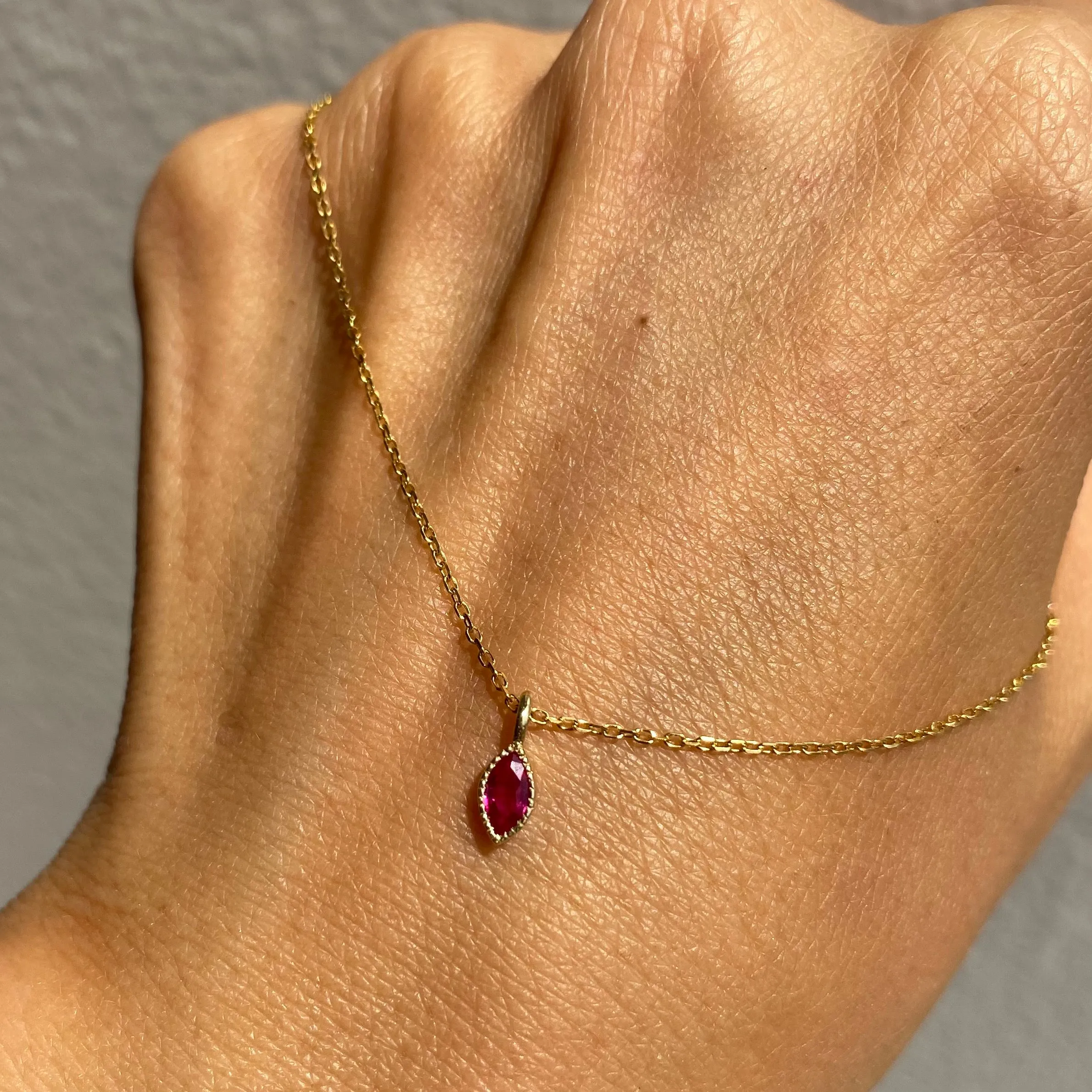 Marquise Ruby Wisp Necklace (ready to ship option)*