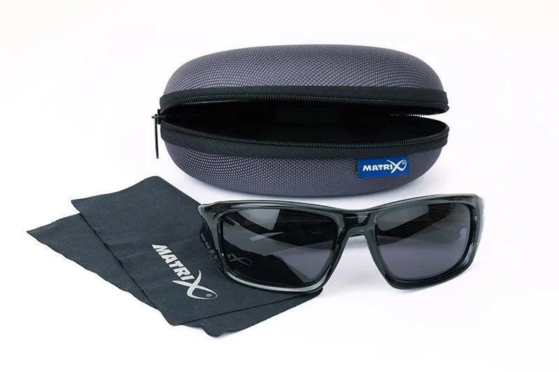 MATRIX POLARISED SUNGLASSES TRANS BLACK FRAME GREY LENSE