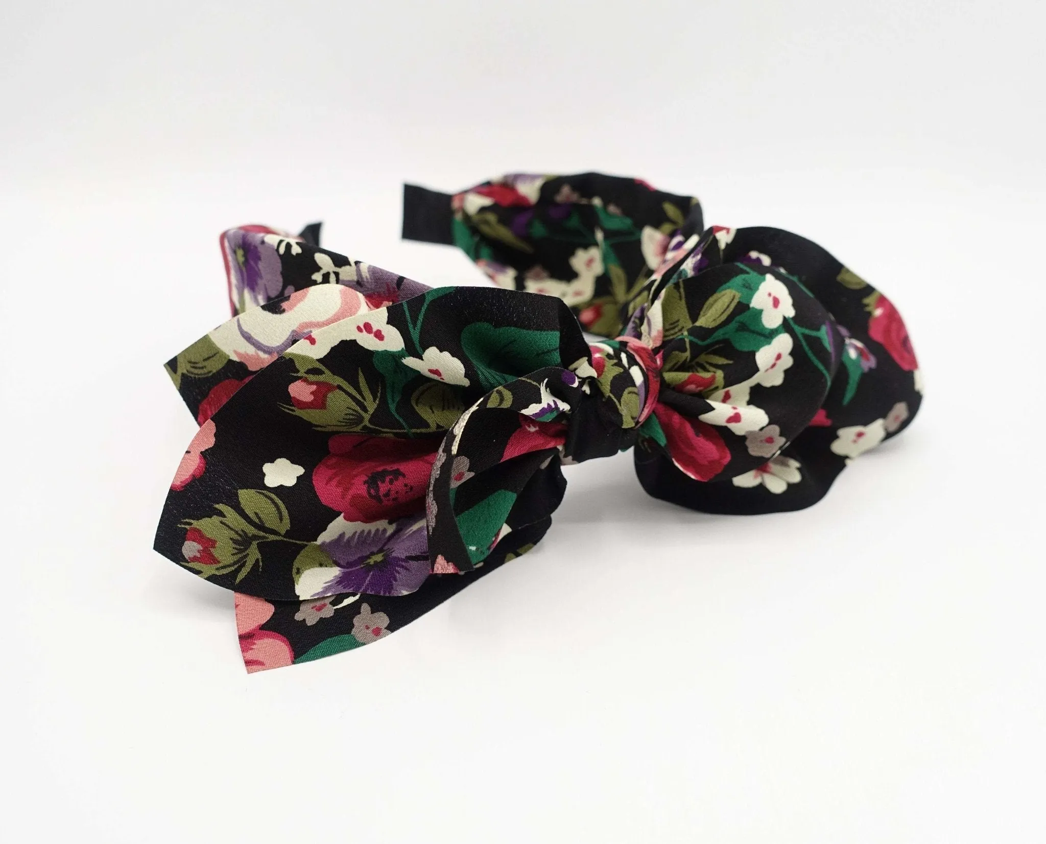 maximum floral triple bow knot headband voluminous top bow hairband for women