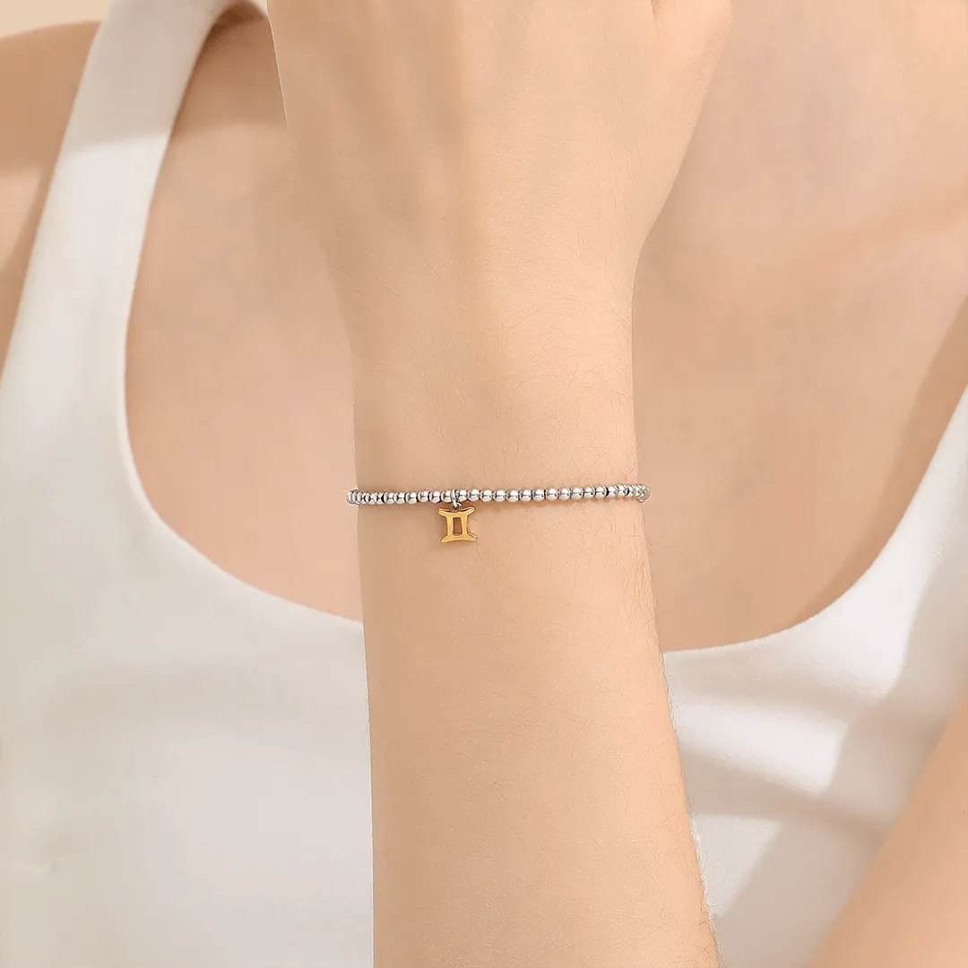 Memories: "GEMINI" | The Twins Bracelet | White Gold & 18K Gold-Plated