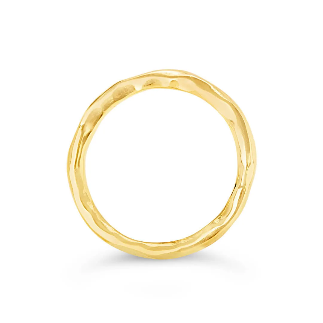 Men's Hammered Gold Ring