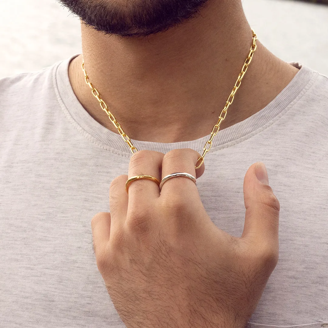 Men's Hammered Gold Ring