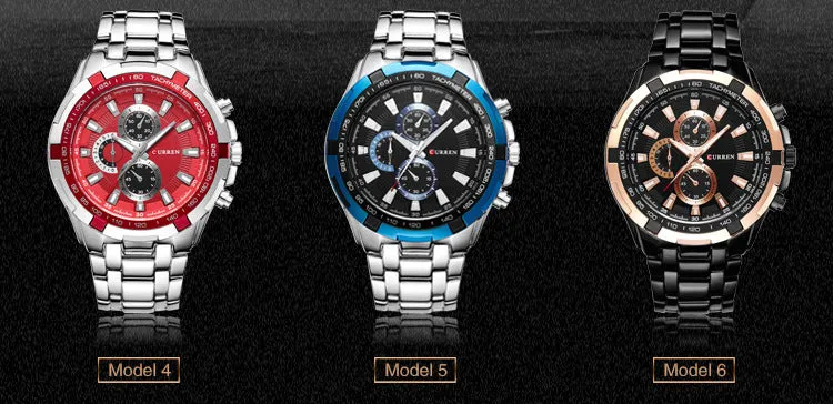 Men's Watch Casual Business Waterproof Quartz Steel Strap Watch