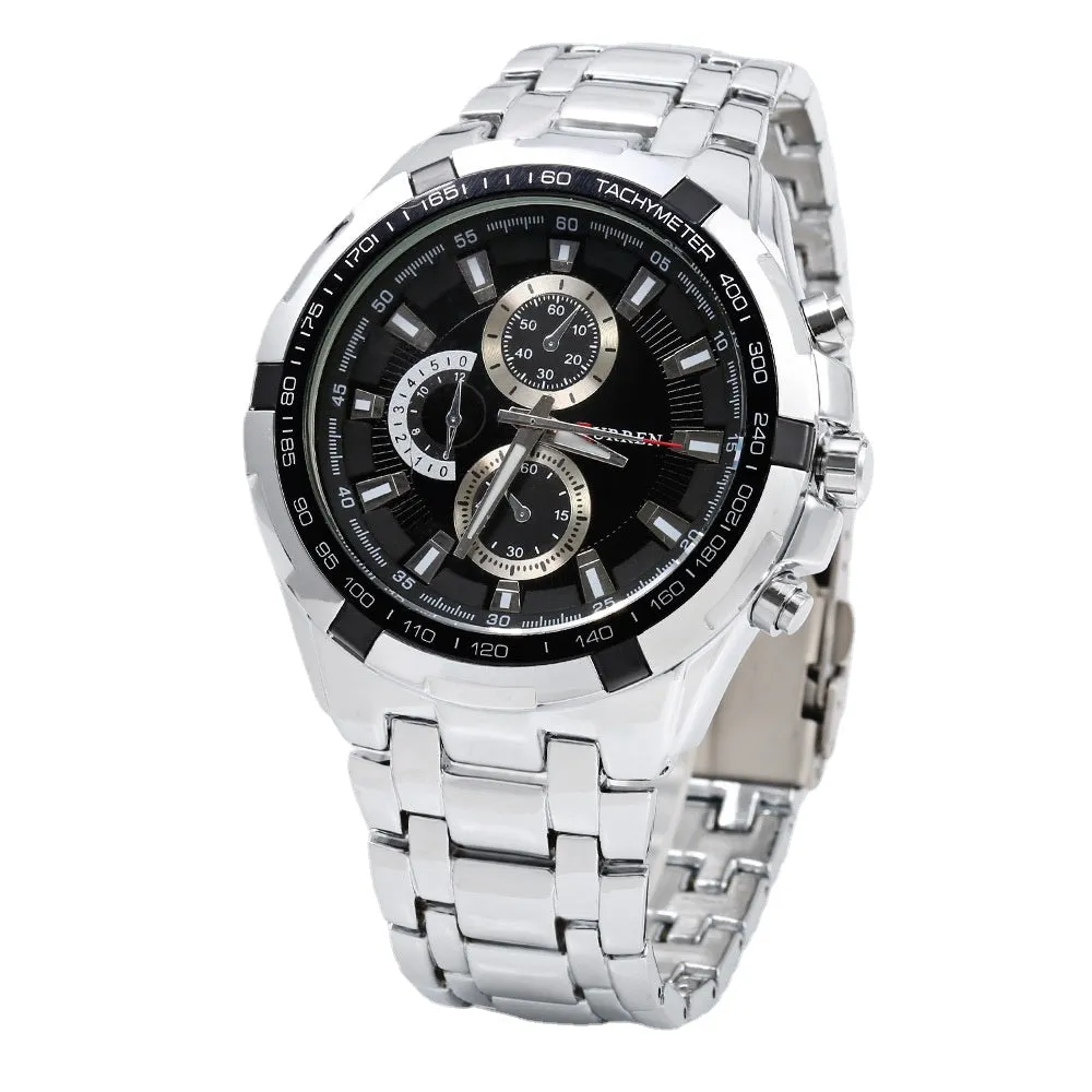 Men's Watch Casual Business Waterproof Quartz Steel Strap Watch