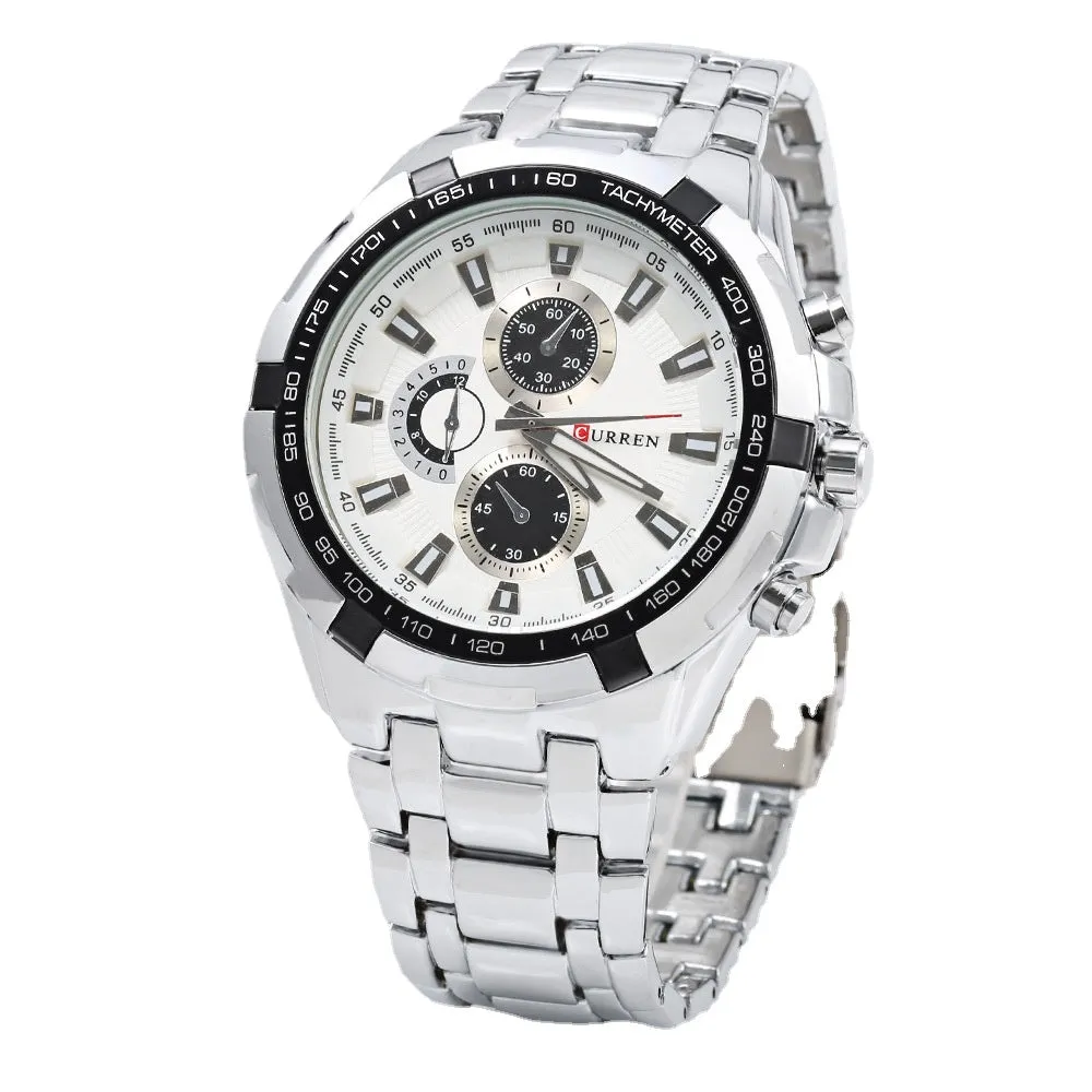 Men's Watch Casual Business Waterproof Quartz Steel Strap Watch