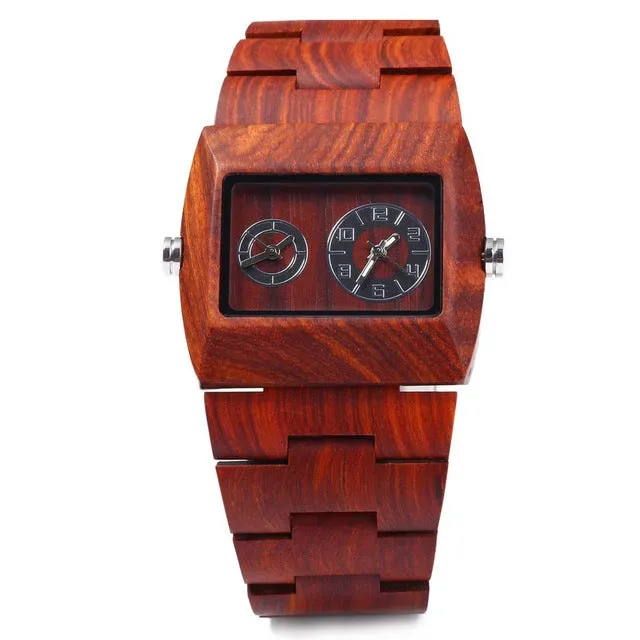 Men's Watch Wooden Luxury Wood Watch Top Selling BEWELL Natural Wooden Men Japan Quartz Watch Double Movement Wristwatch