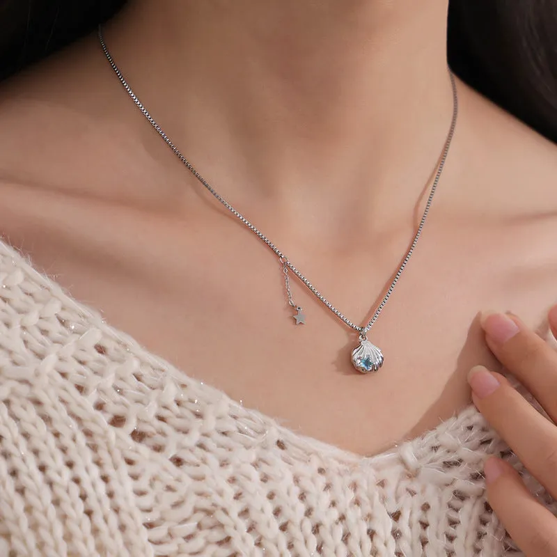 Mermaid Shell Zircon Necklace