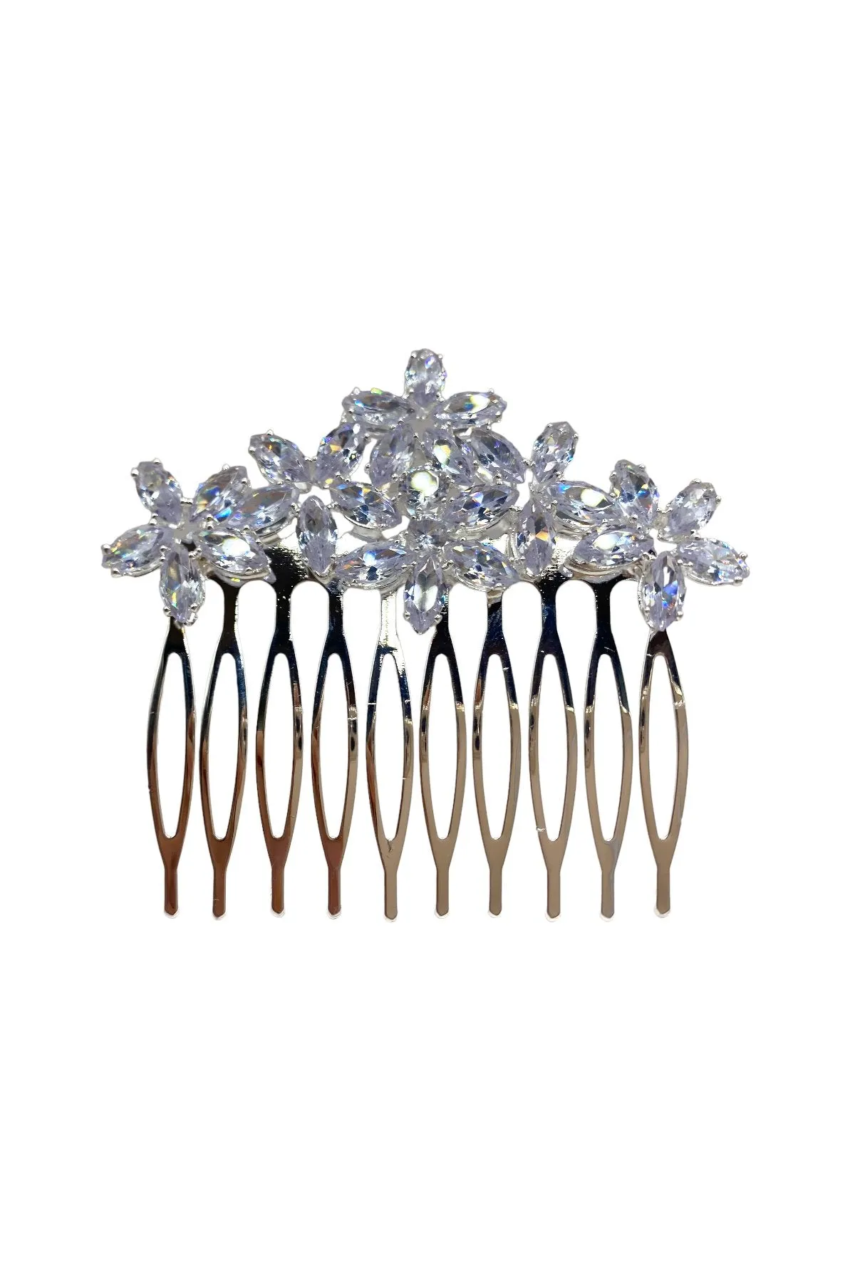 Mini Crystal Flowers Comb Pair