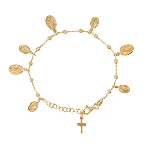 MIRACULOUS MADONNA MEDAL - BRACELET - VERMEIL SILVER