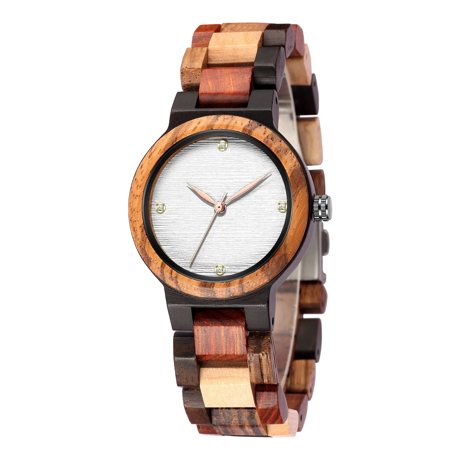 Mix Wood Women Wood Watch | White