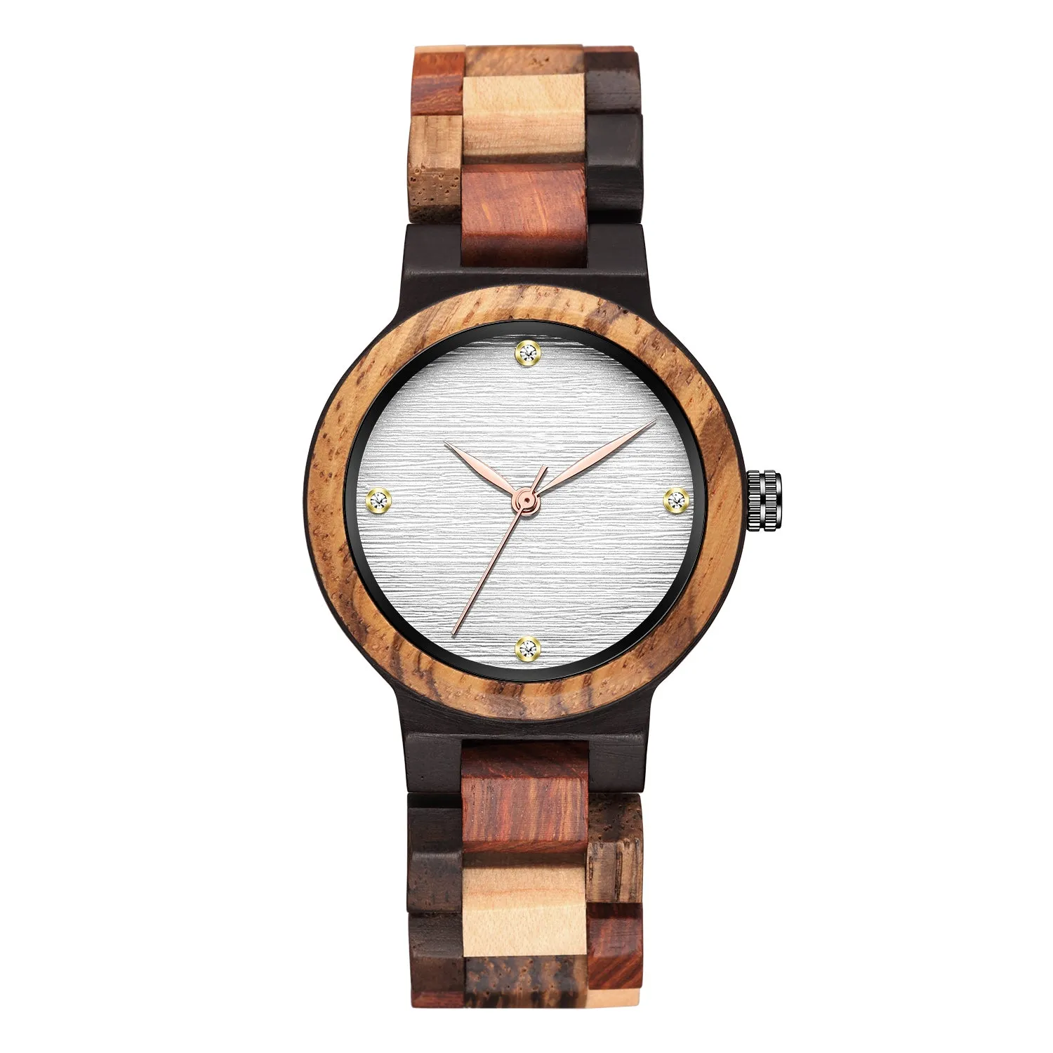 Mix Wood Women Wood Watch | White