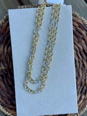 Mixed Metal Link Layer Necklace by Treasure Jewels