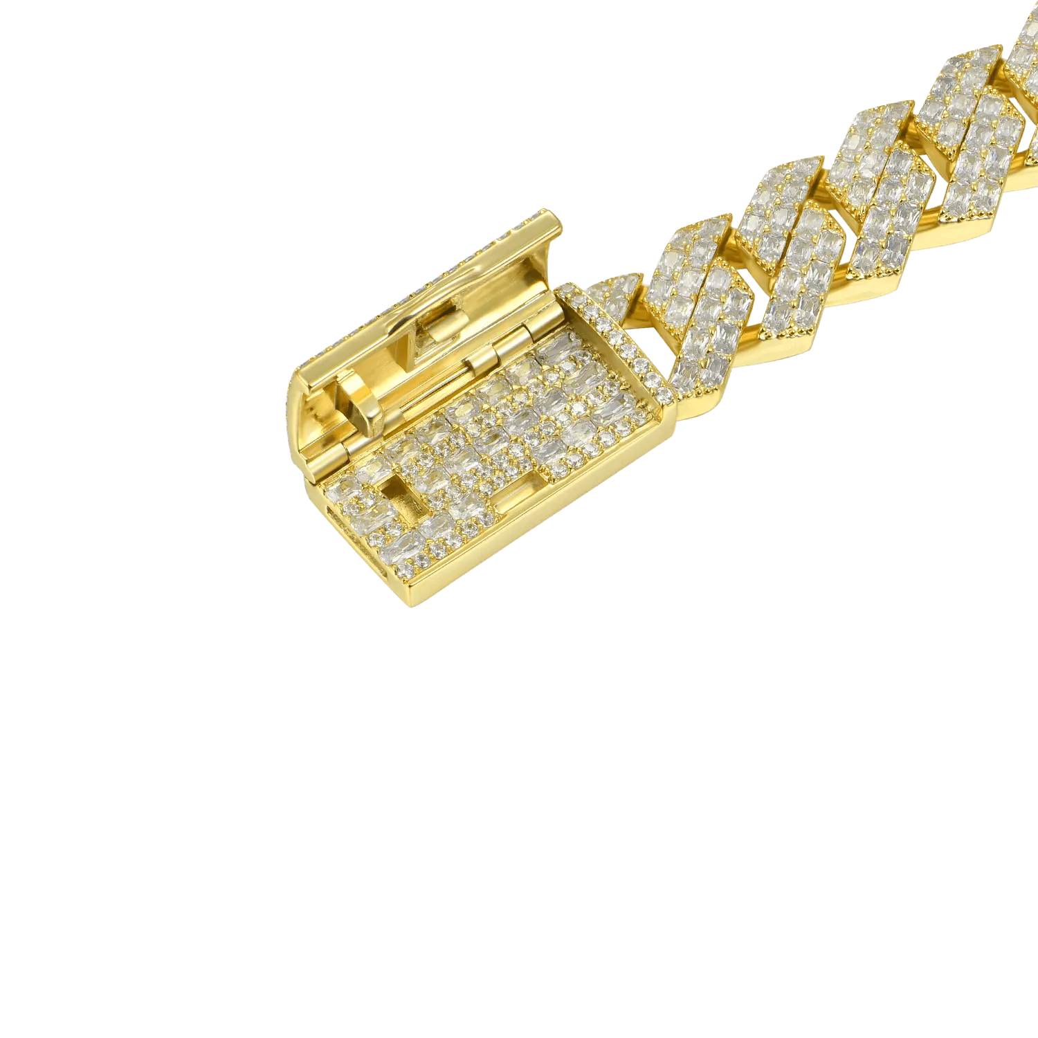 Moissanite Emerald Cut Prong Cuban Link Bracelet