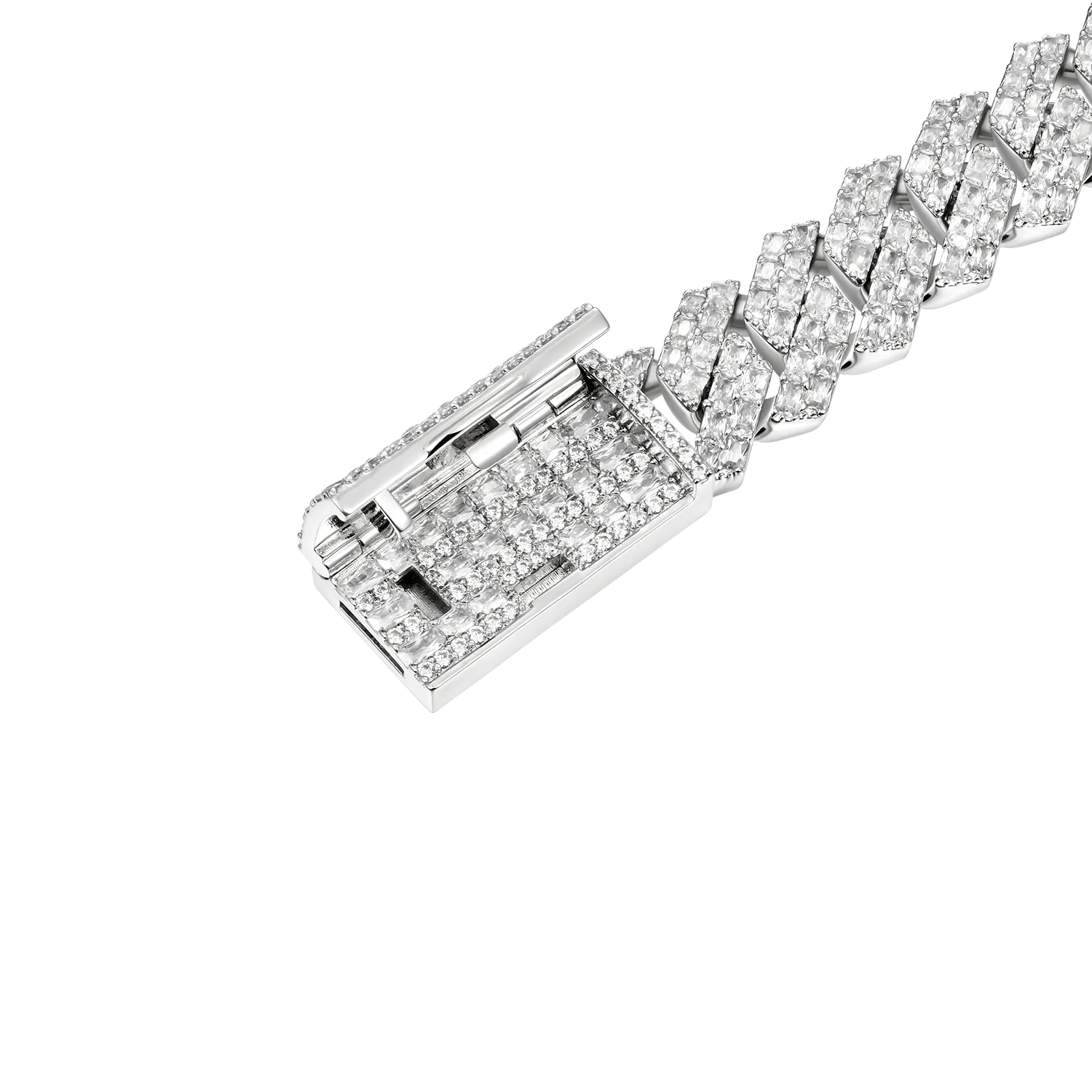 Moissanite Emerald Cut Prong Cuban Link Bracelet