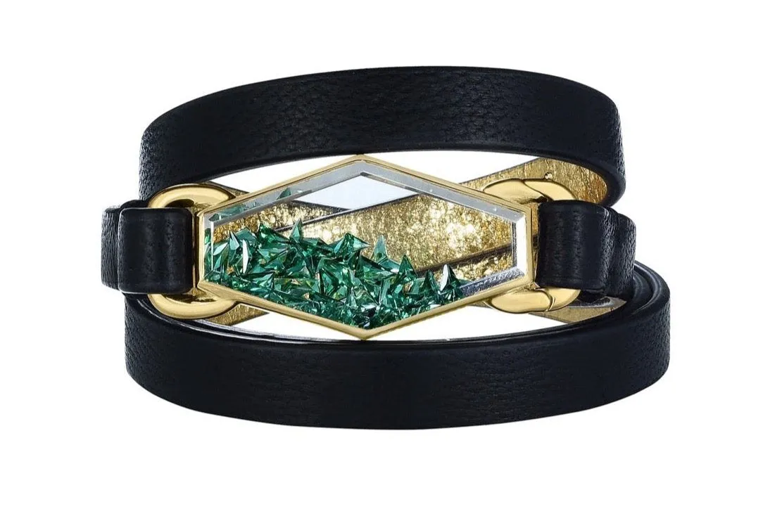 Moritz Glik Triple Wrap Emerald Shaker Bracelet