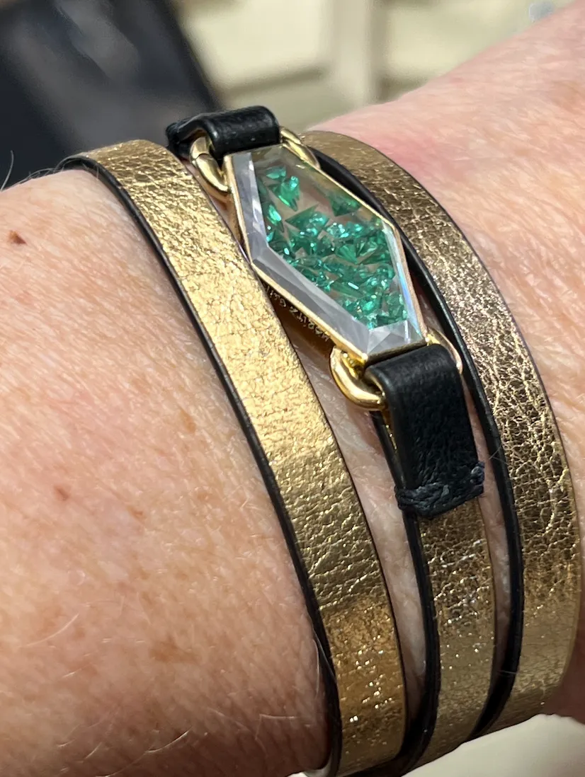 Moritz Glik Triple Wrap Emerald Shaker Bracelet