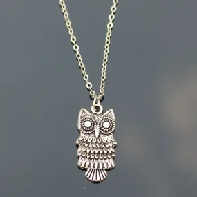 N775 Retro Silver Owl Necklaces Bijoux Collares For Women Animal Pendant Necklace High Quality 2017