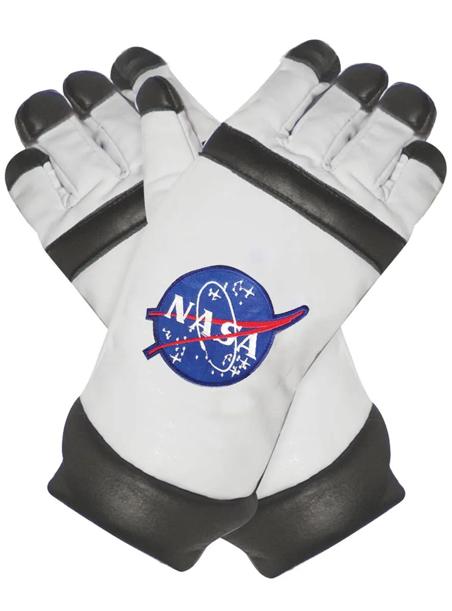 NASA Astronaut Deluxe White Costume Gloves