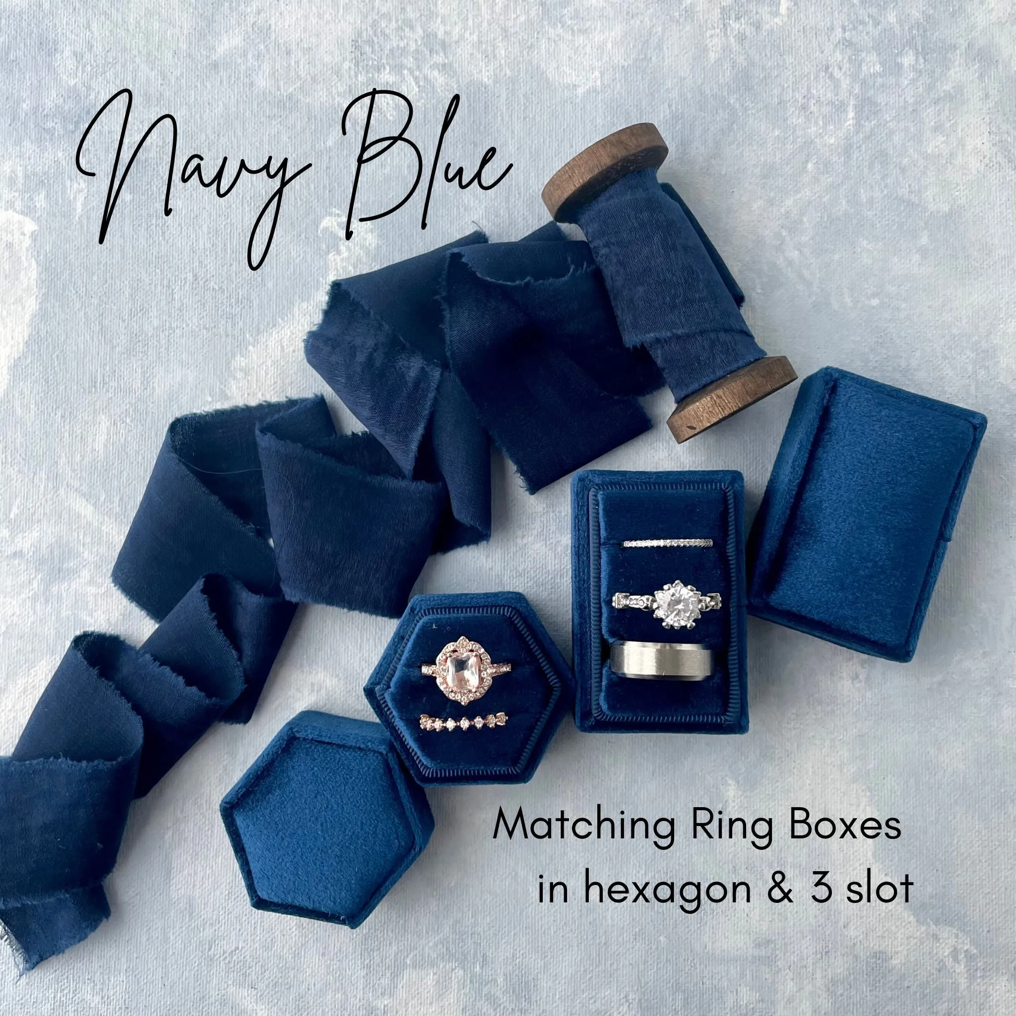 Navy Ring Box