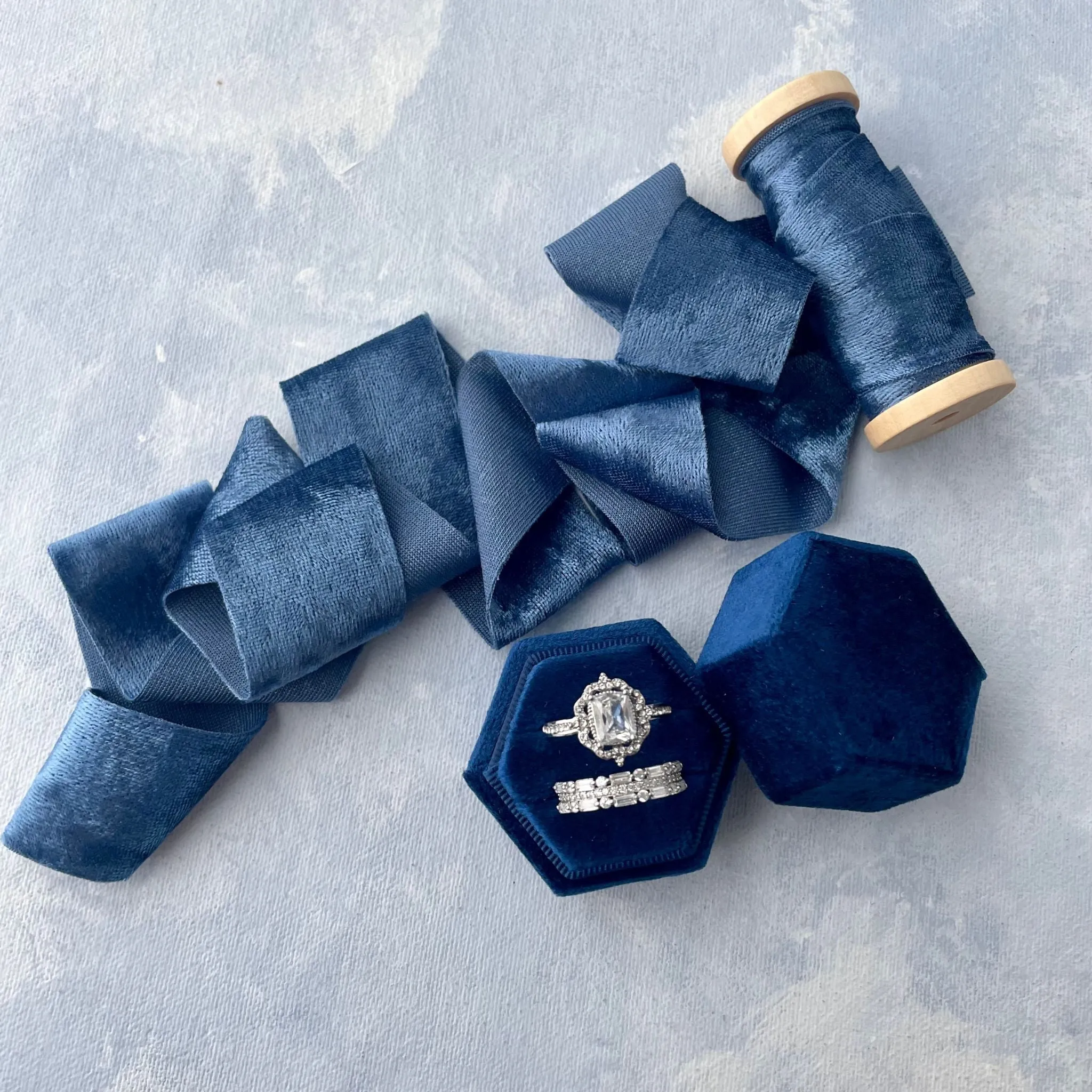 Navy Ring Box