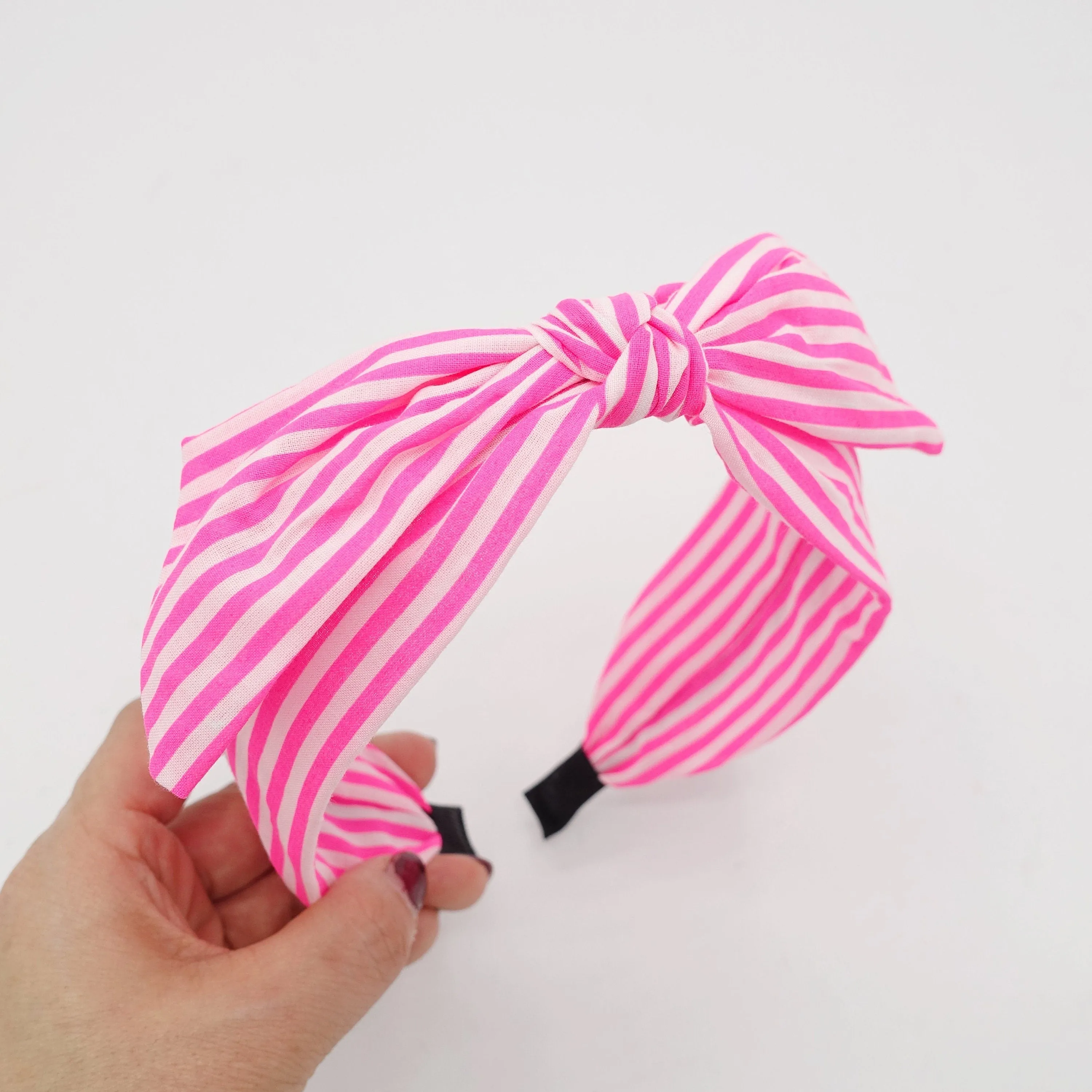 neon stripe knot headband wire bow hairband women hair accessory