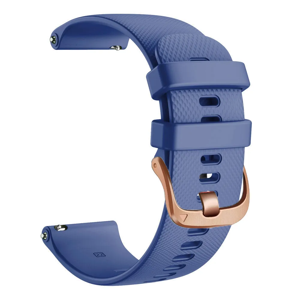 Olympic 22mm Range compatible Silicone Watch Straps with Rose Gold Buckles