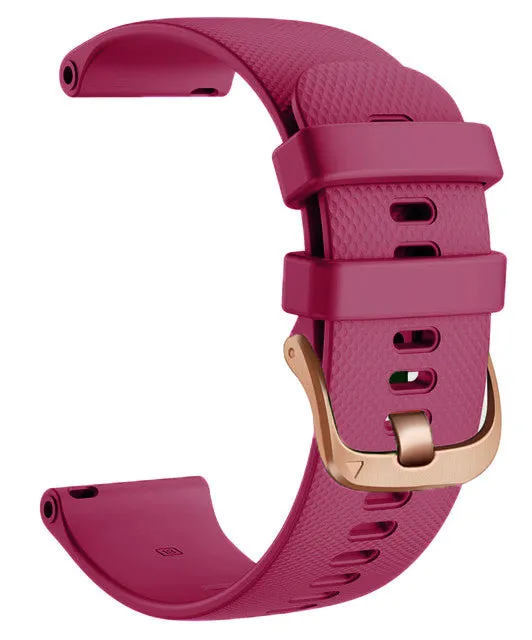 Olympic 22mm Range compatible Silicone Watch Straps with Rose Gold Buckles