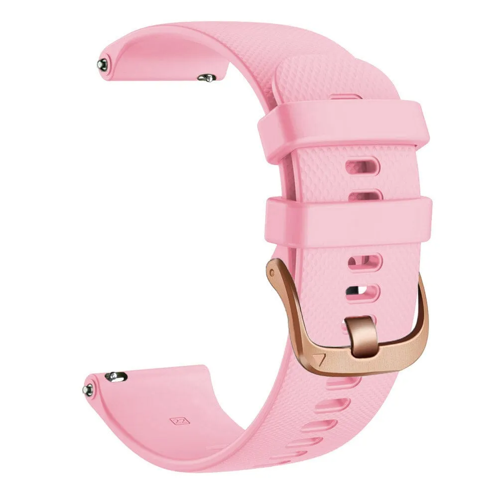 Olympic 22mm Range compatible Silicone Watch Straps with Rose Gold Buckles