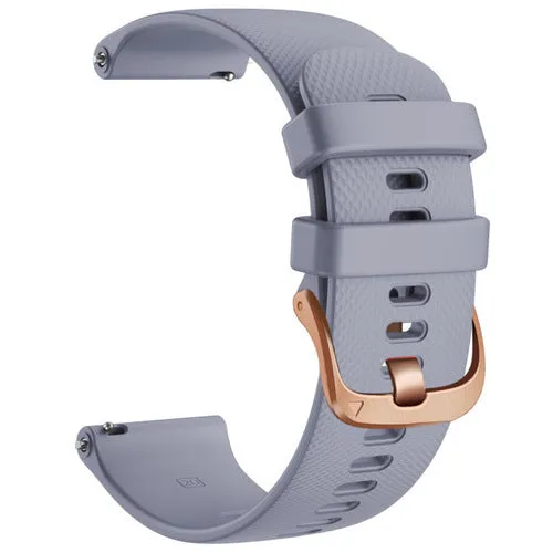 Olympic 22mm Range compatible Silicone Watch Straps with Rose Gold Buckles