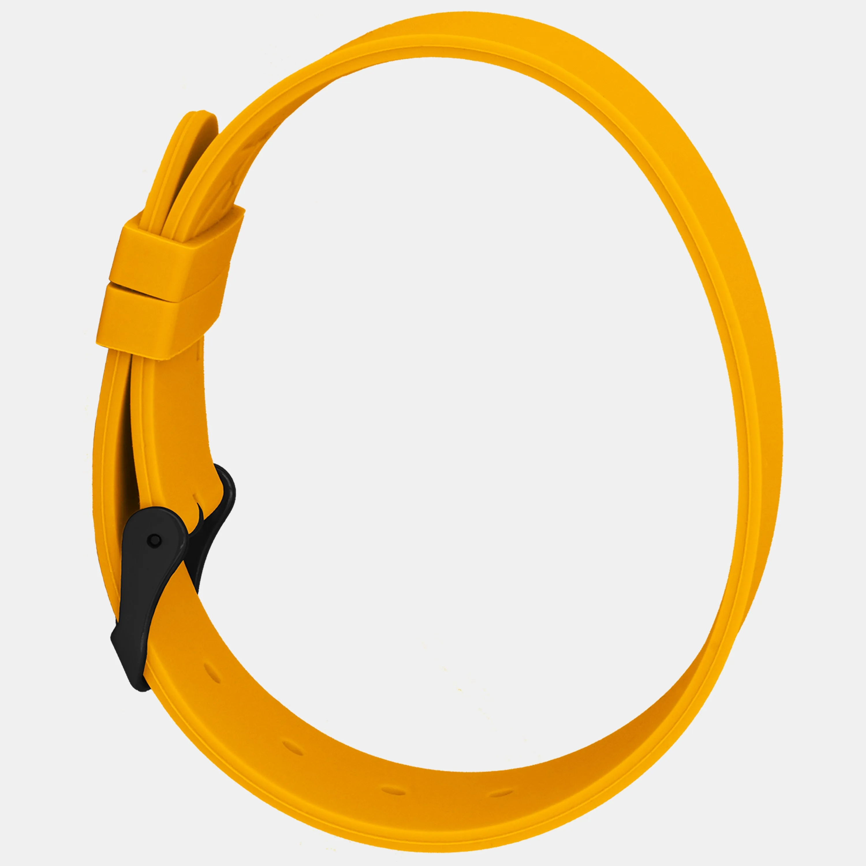 Orange Silicone Strap - Matte Black Buckle