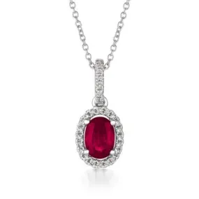 Oval Ruby Le Vian Pendant Necklace