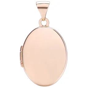 Oval Shaped Locket Pendant Necklace in 9ct Rose Gold