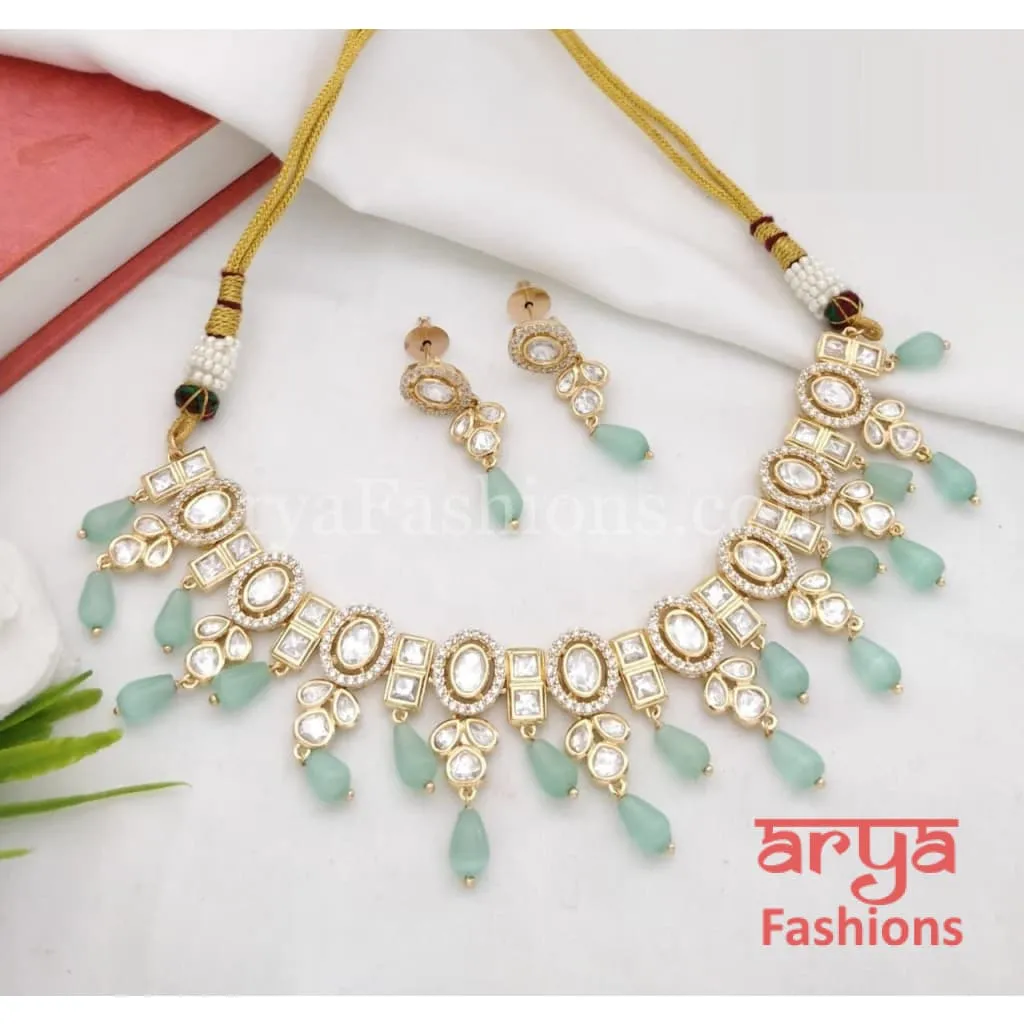 Pacchi Kundan Necklace/ Ruby Emerald CZ Necklace