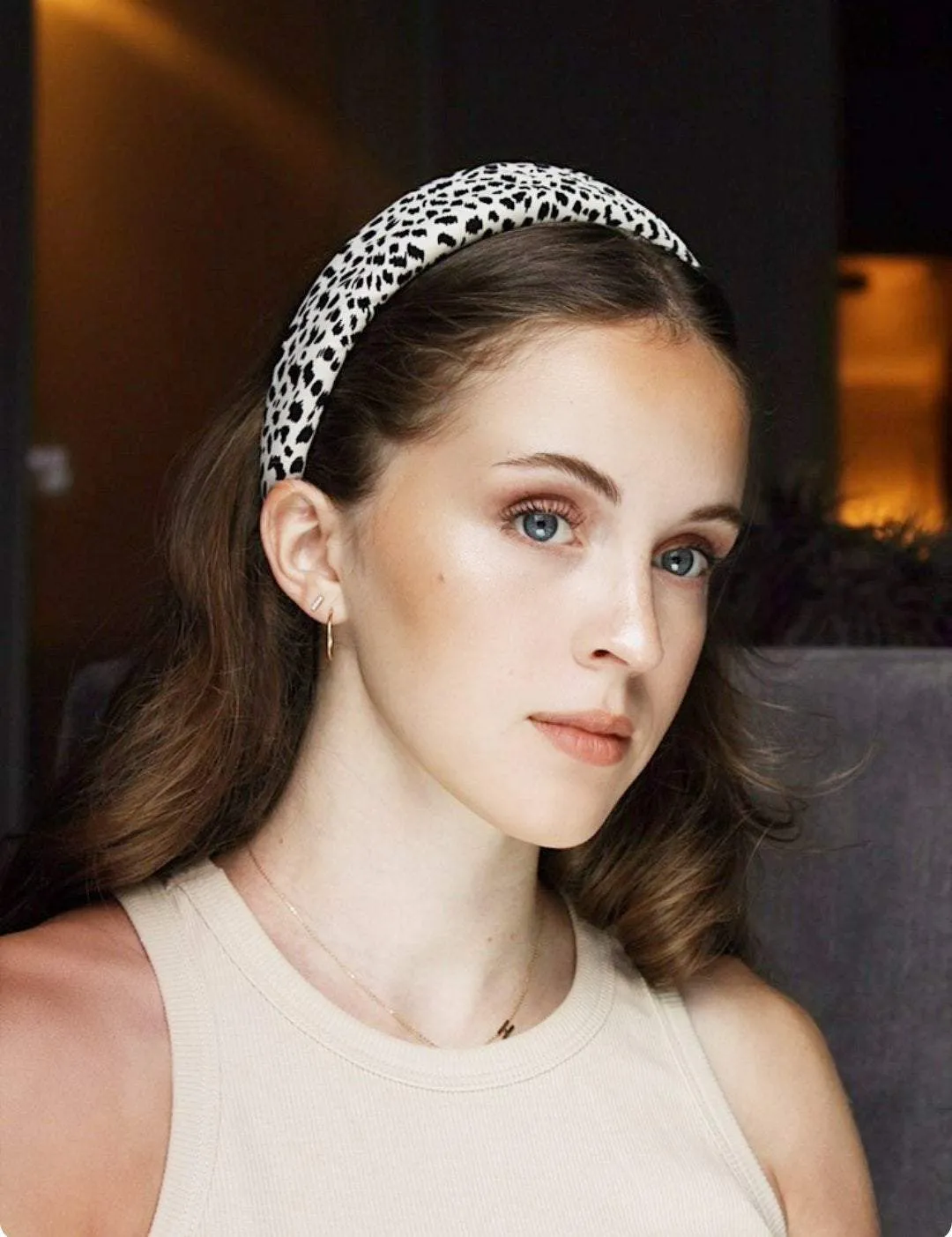 padded headband animal print hairband for women