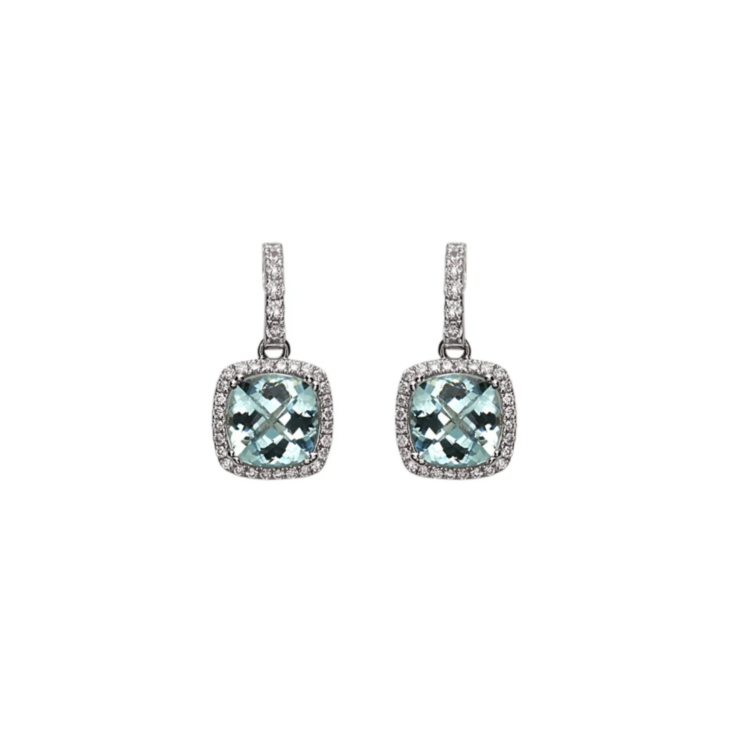 Pastel Diamond Classic Cushion Drop Earring