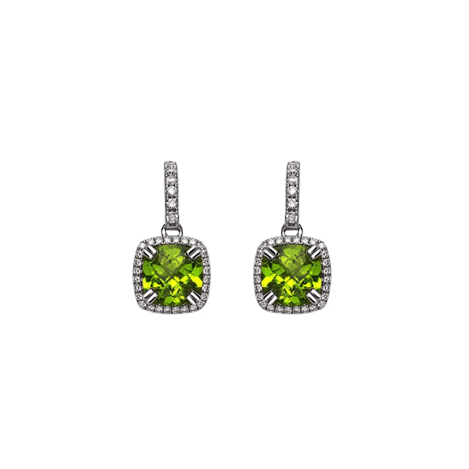 Pastel Diamond Classic Cushion Drop Earring