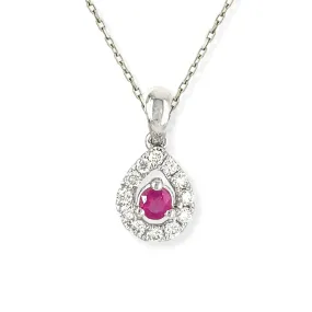 Pear Shaped Diamond & Ruby necklace