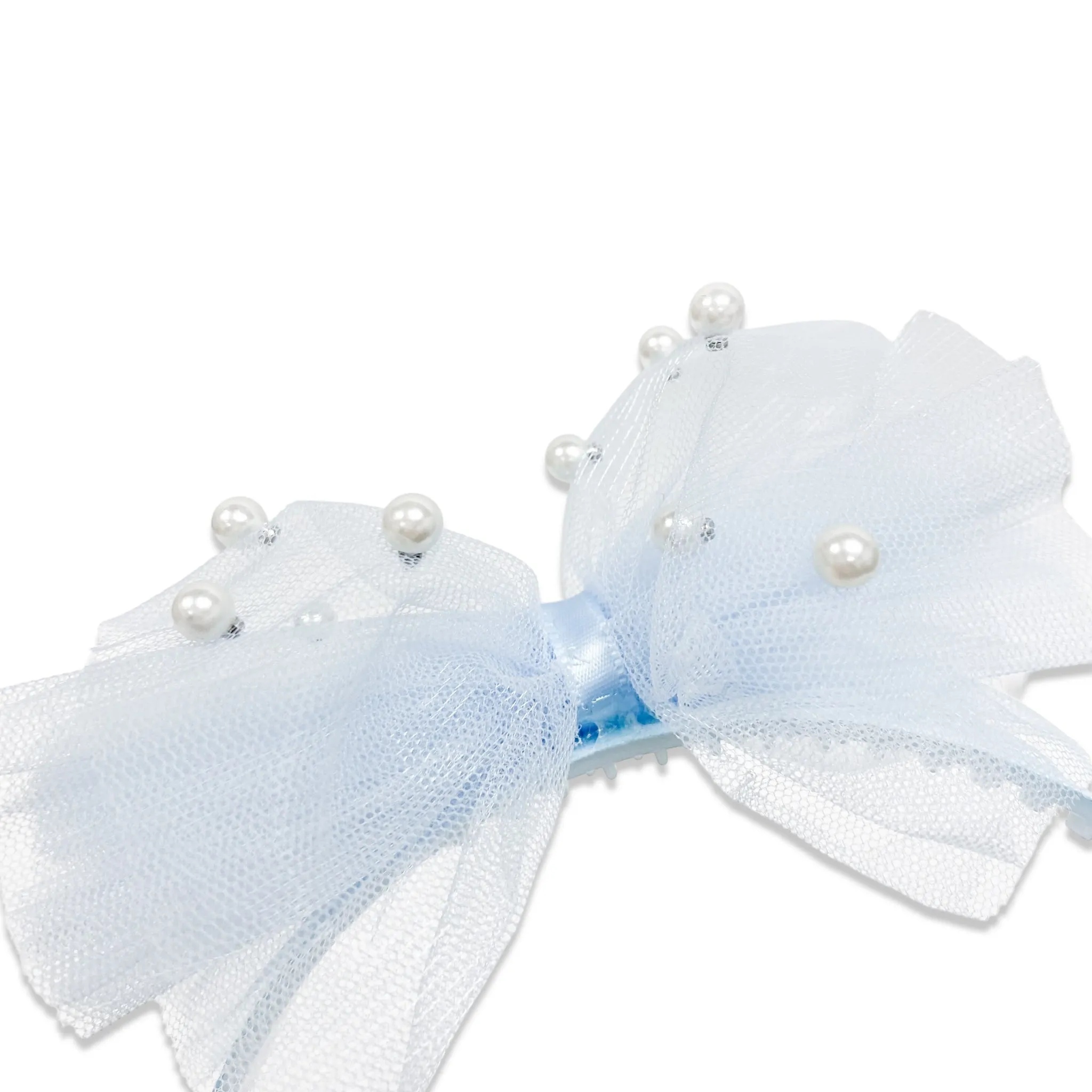 Pearl & Bow headband -blue