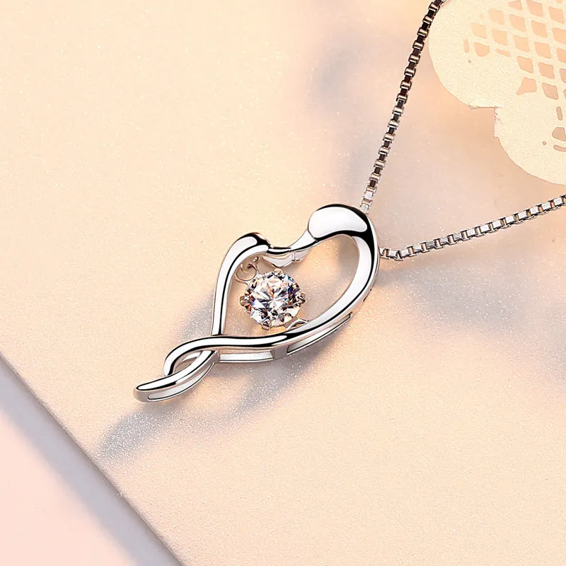 (Pendant Only) Stylish Design Round Zircon Silver Pendant for Women