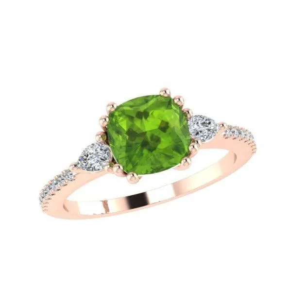 Peridot and Diamond Ring