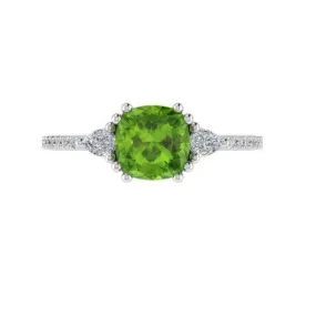 Peridot and Diamond Ring